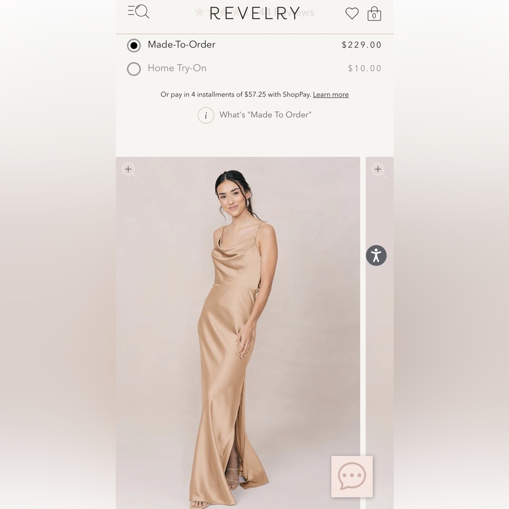 Revelry Nadia Statin Dress (Honey Beige)